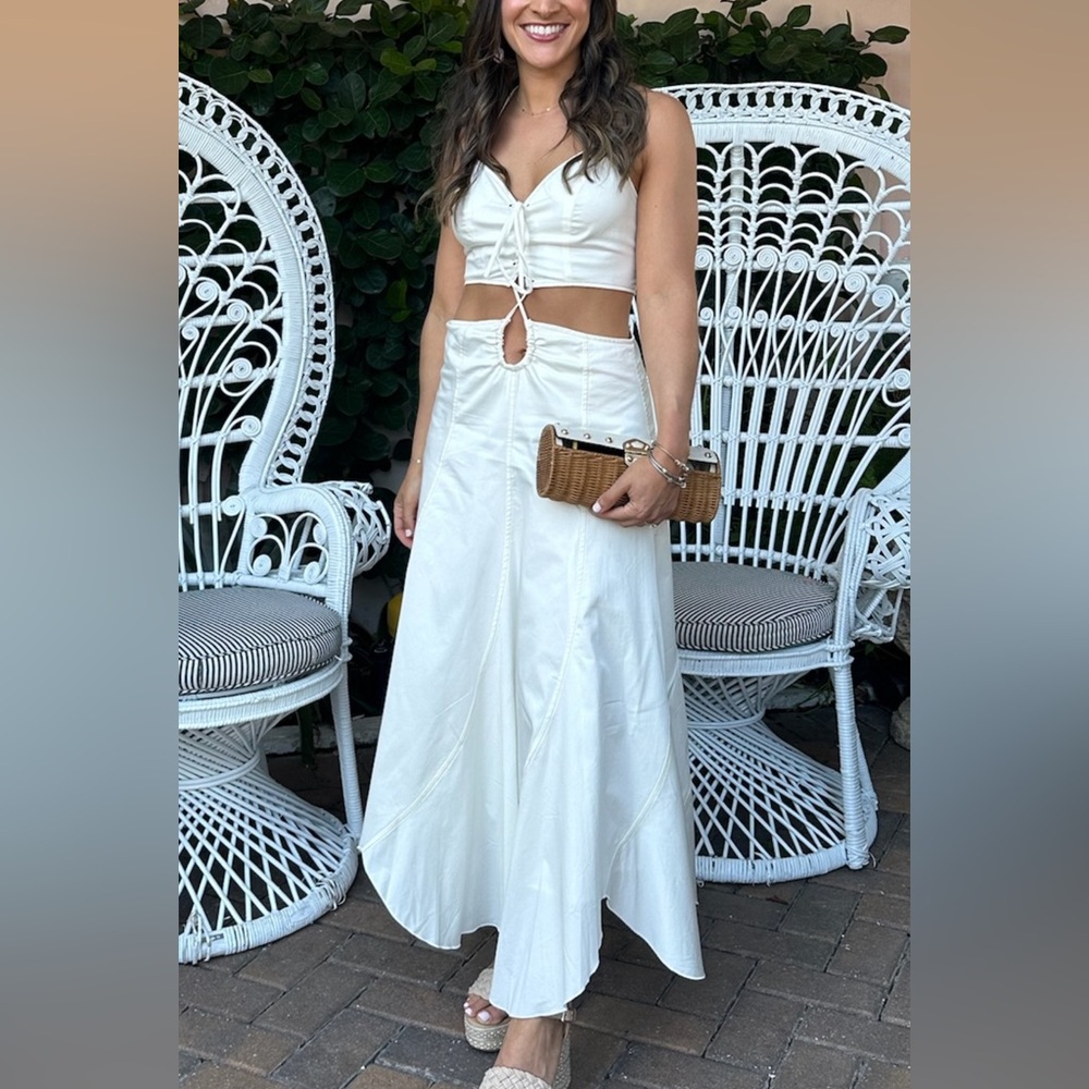 White cutout dress
